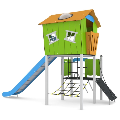 Une cabane haute en couleurs